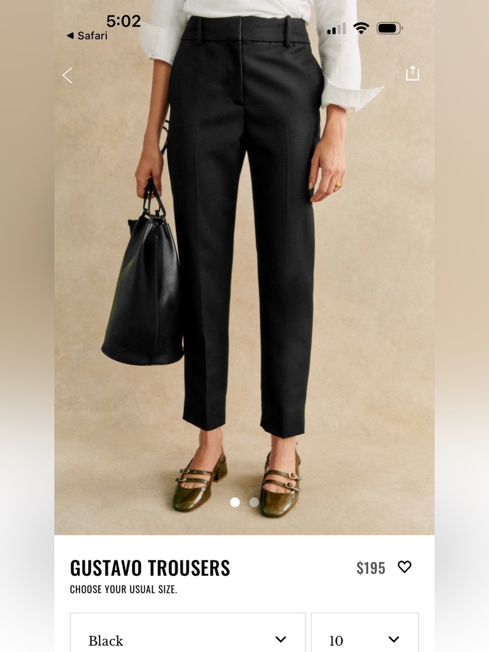 Sezane Gustavo trousers size 40 black